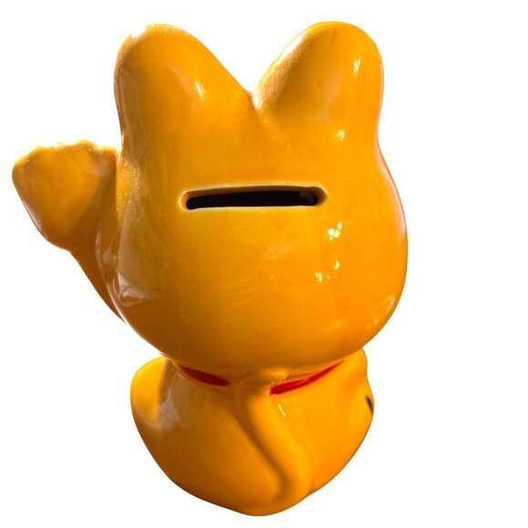 Garfield Lucky Cat Ceramic Coin Bank Nostalgic Collection Holiday Gift W/Stopper - Picture 3 of 8